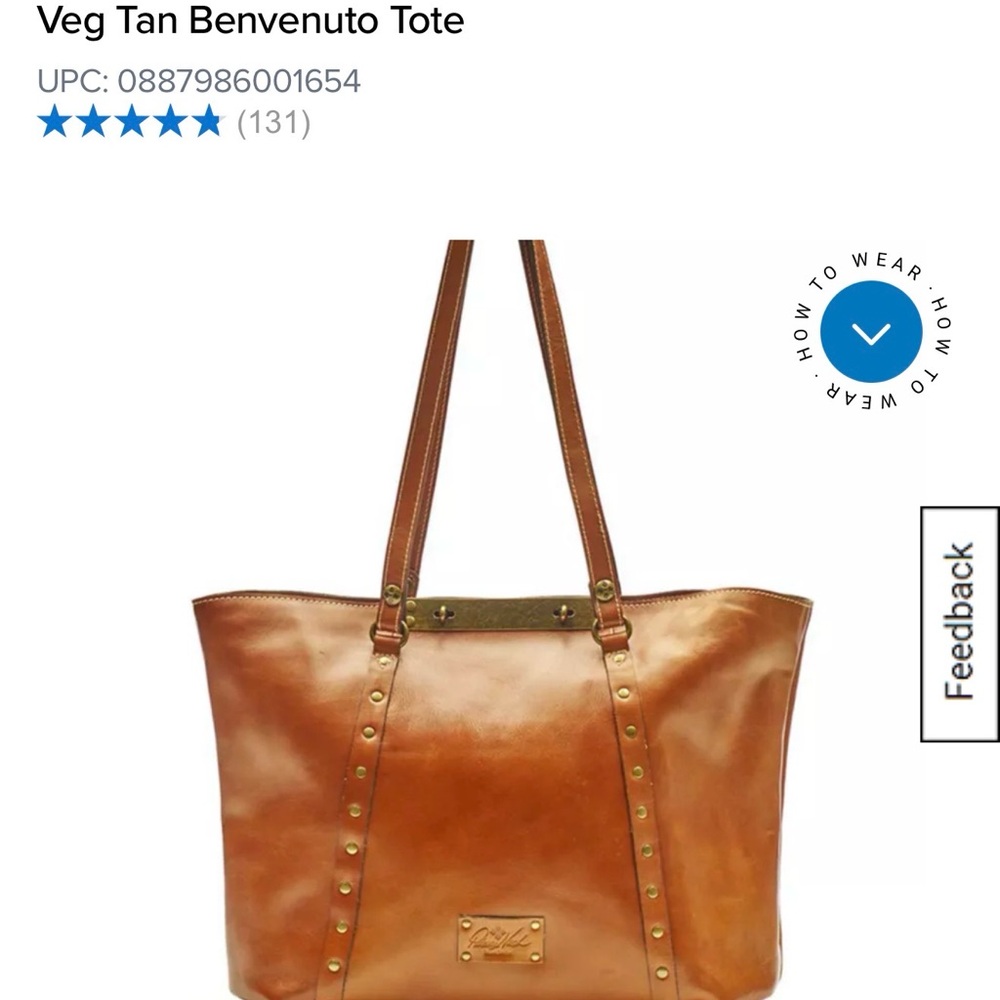 Veg Tan Benvenuto Tote - Brown